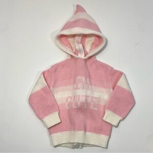 Vintage 80’s Dr Denton’s Pink Hooded Sweater 18 Months I’m Cute